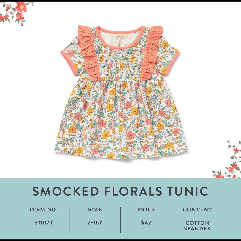 Matilda Jane smocked florals tunic